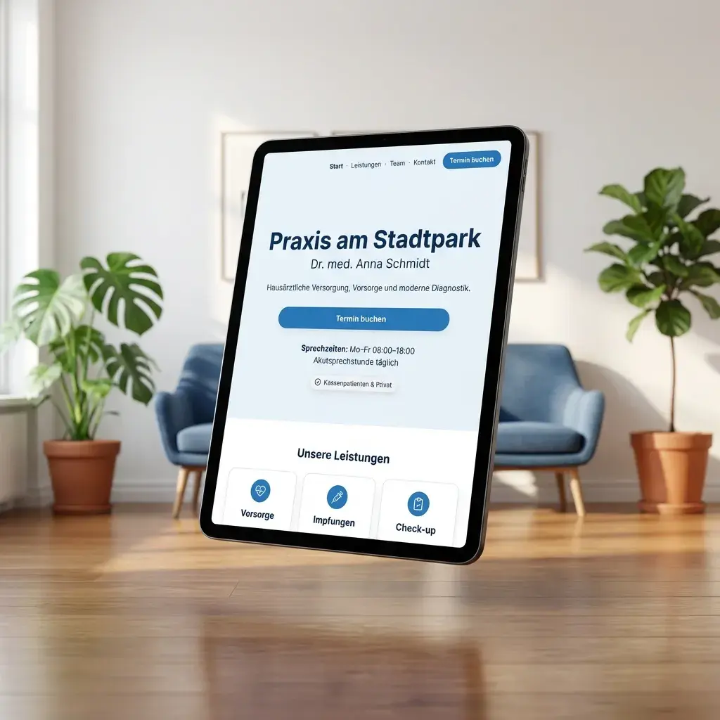 Webseite für Arztpraxis: Patienten gewinnen & Rezeption entlasten (2026)