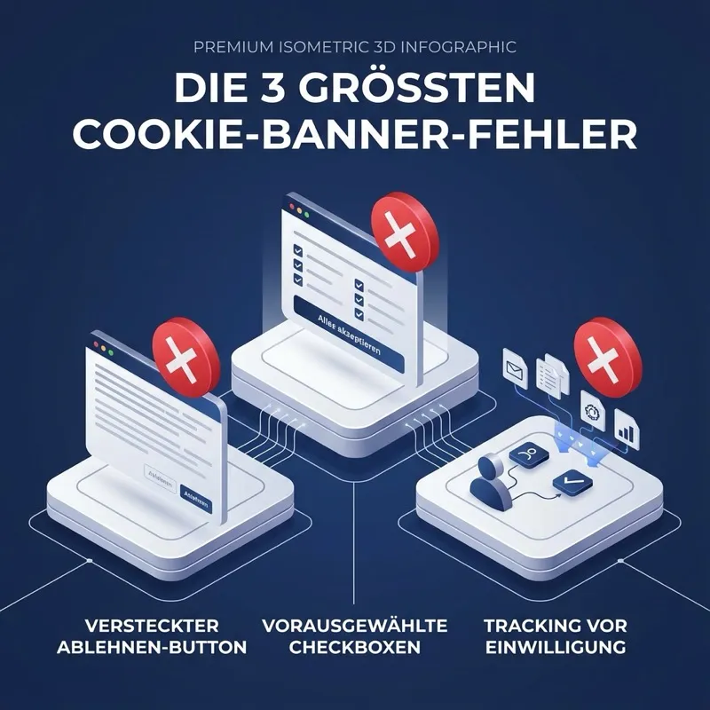 Cookie Banner Fehler - Die 3 häufigsten Abmahnfallen bei DSGVO-Consent
