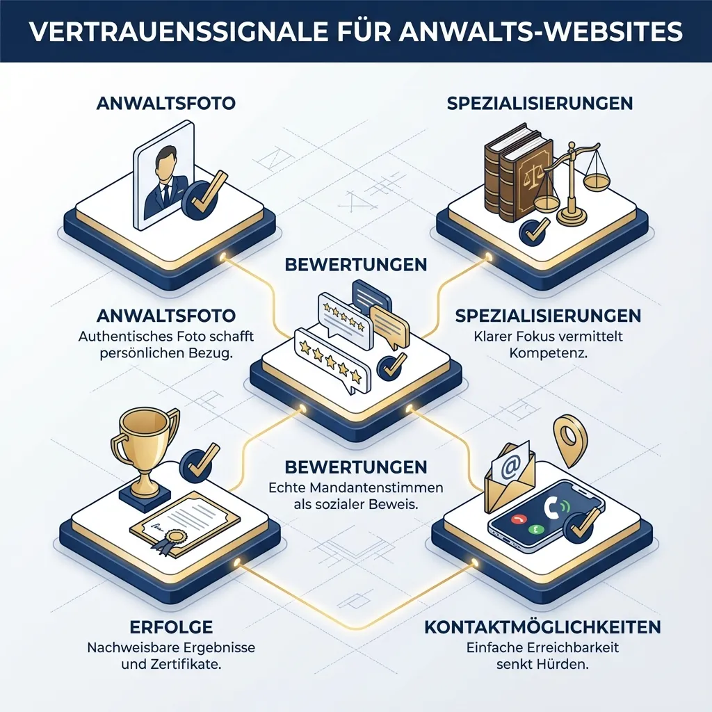 Kanzlei Website Erfolgsfaktoren - Spezialisierung, Content und Vertrauen