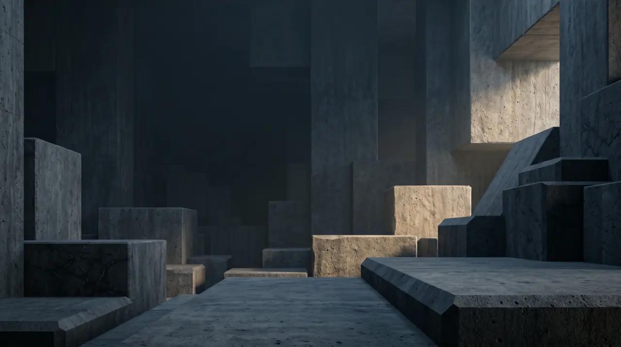 Abstract brutalist architecture